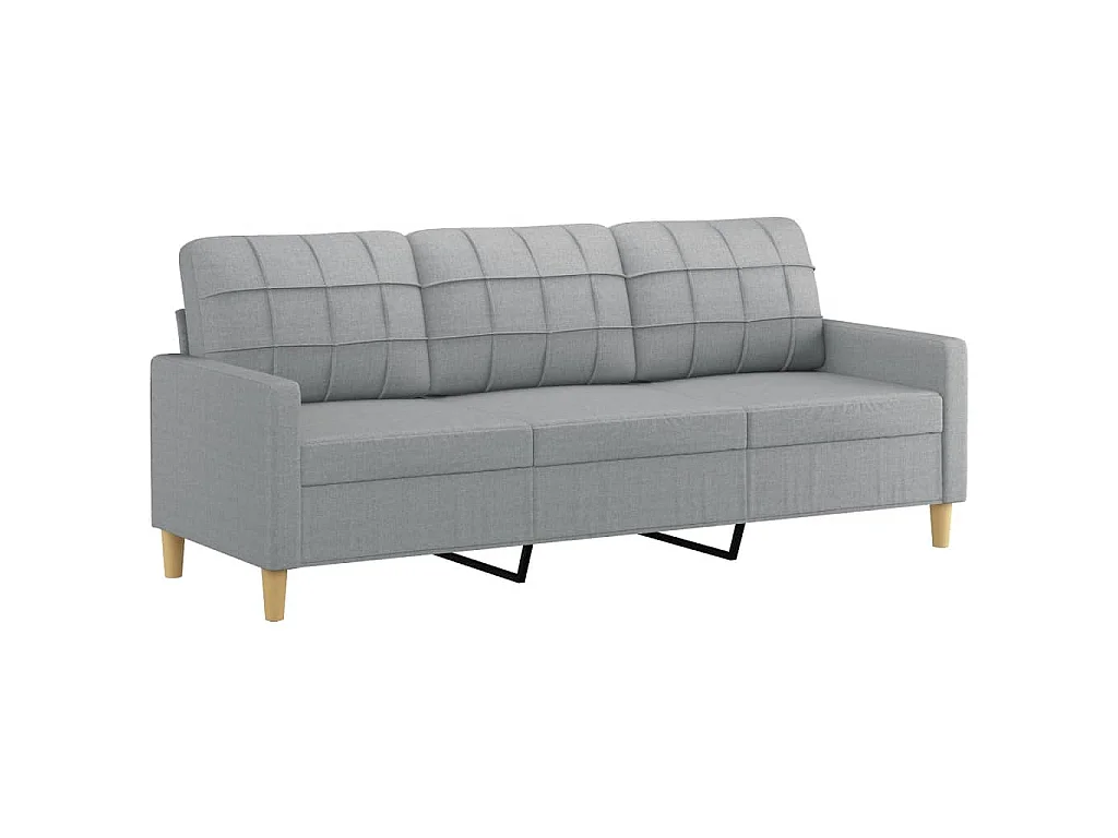 Ensemble de canapés 3 pcs coussins gris clair tissu