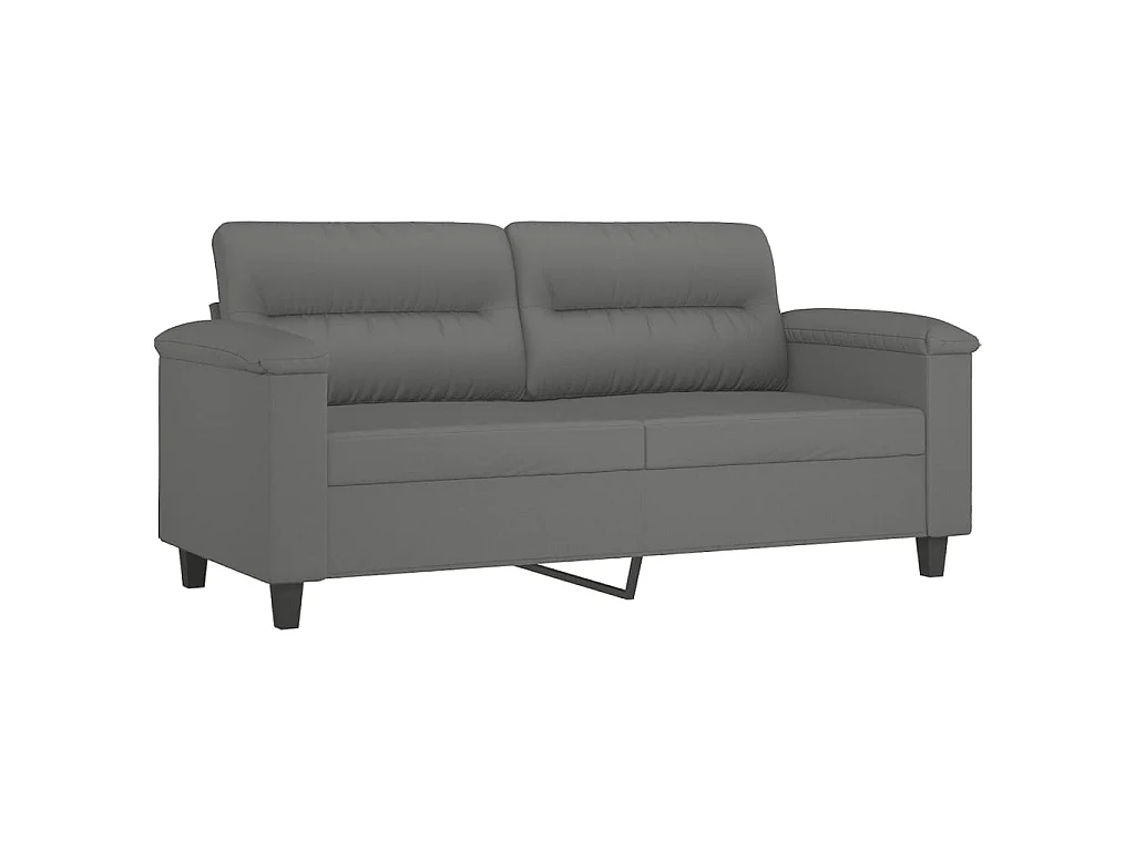 Ensemble de canapés 3 pcs coussins gris foncé tissu microfibre