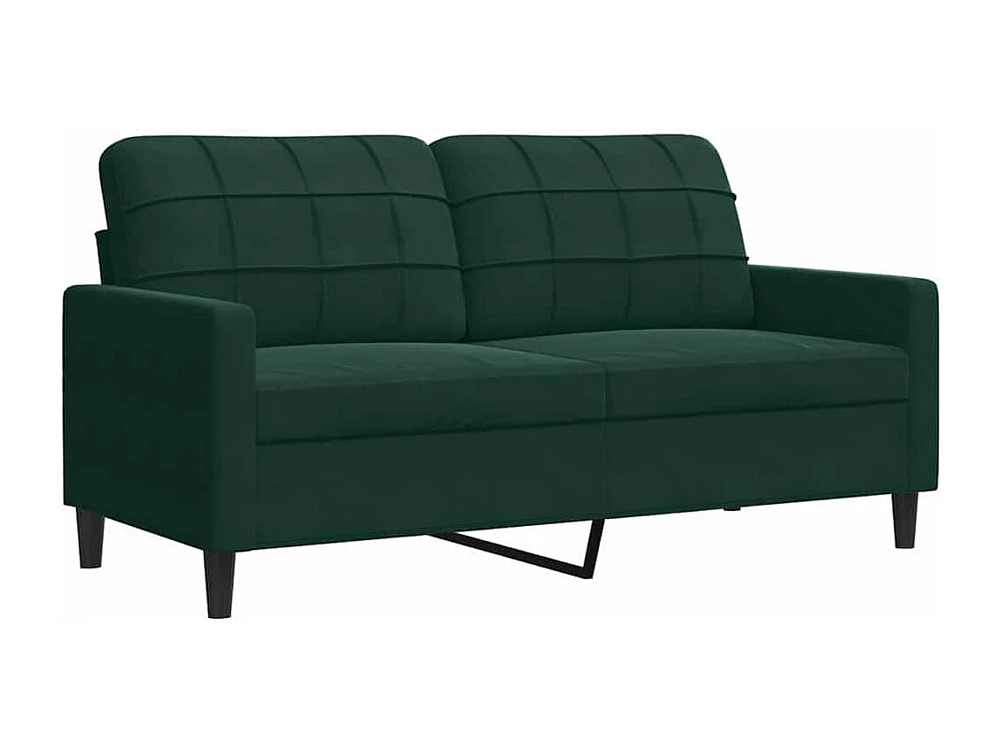 Set di Divani 3 pz con Cuscini Verde scuro in Velluto