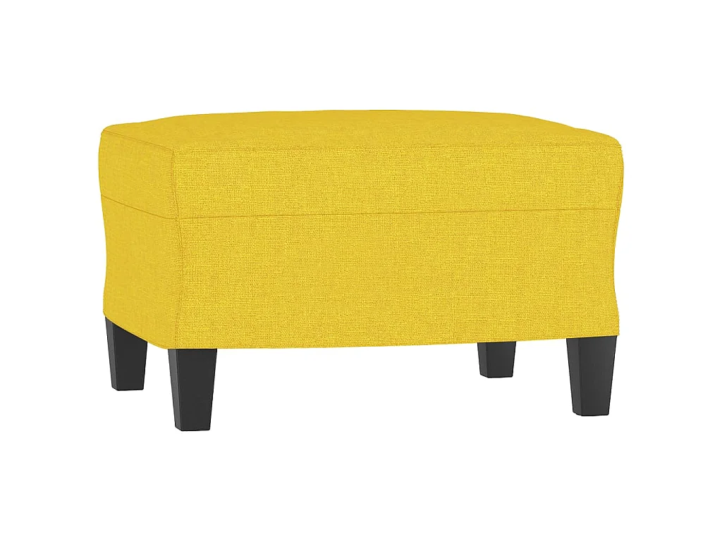 3-tlg. Sofagarnitur mit Kissen Hellgelb Stoff