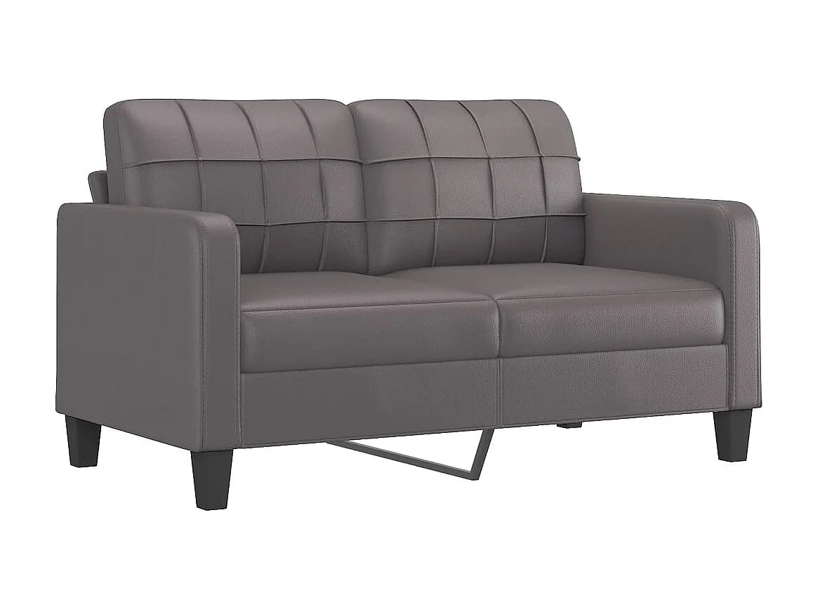 Set di Divani 3 pz con Cuscini Grigio in Similpelle