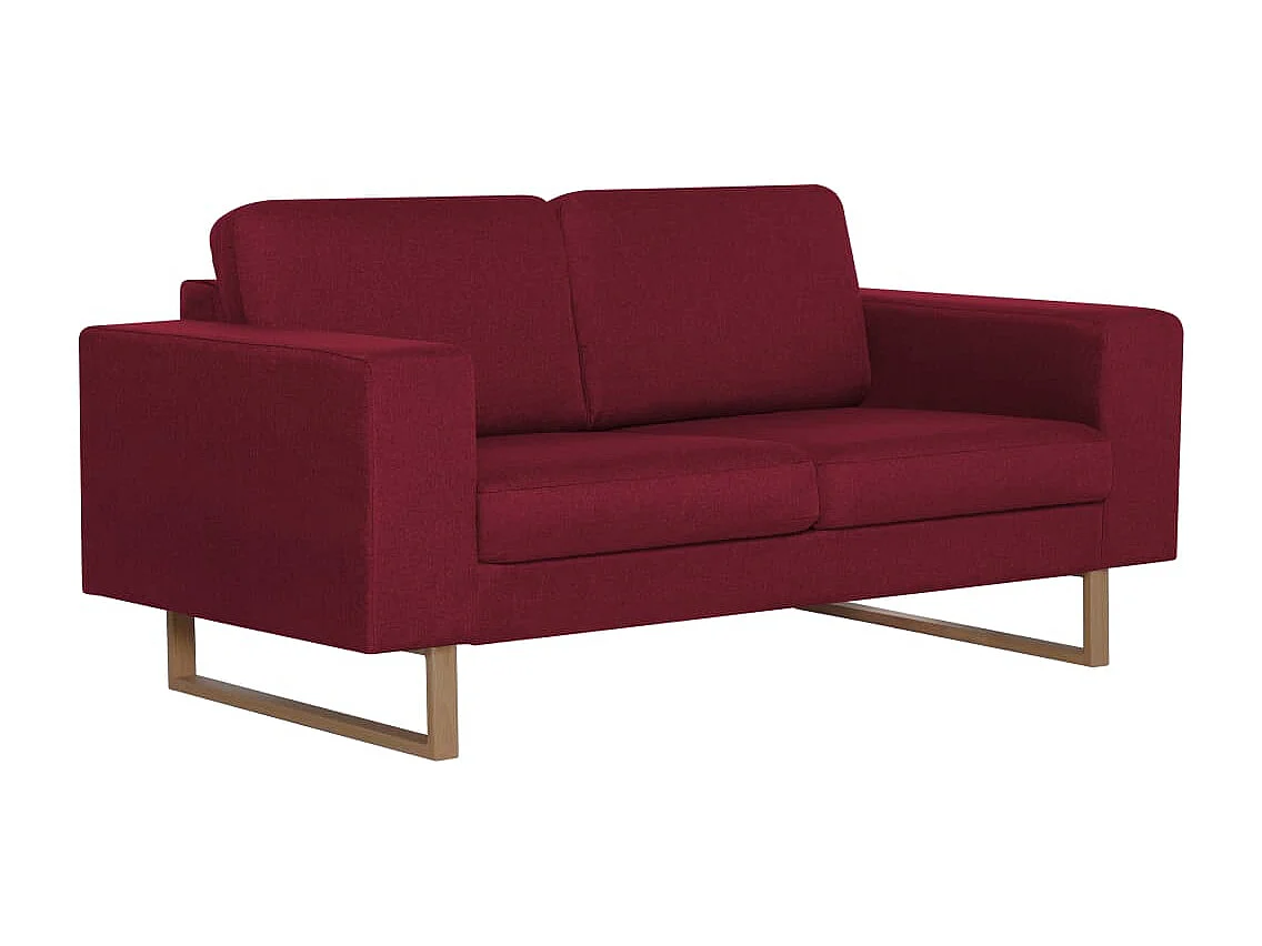 Ensemble de canapé 2 pcs Tissu Rouge bordeaux