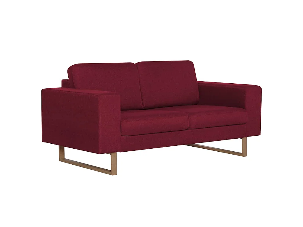 Ensemble de canapé 2 pcs Tissu Rouge bordeaux