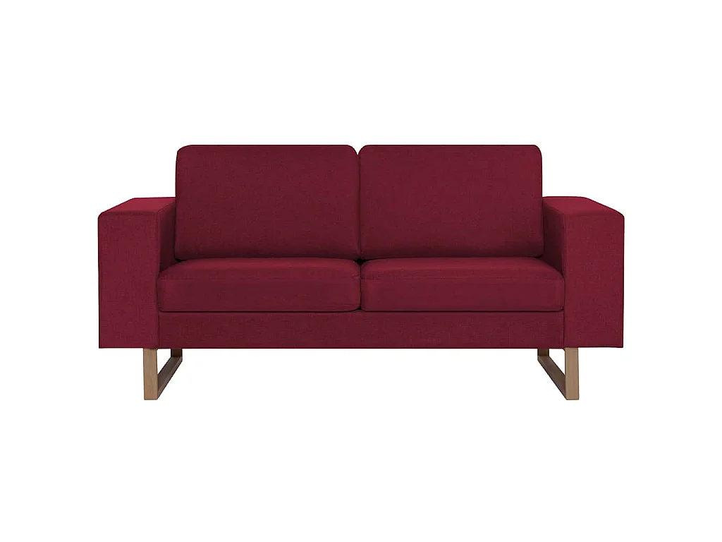Ensemble de canapé 2 pcs Tissu Rouge bordeaux
