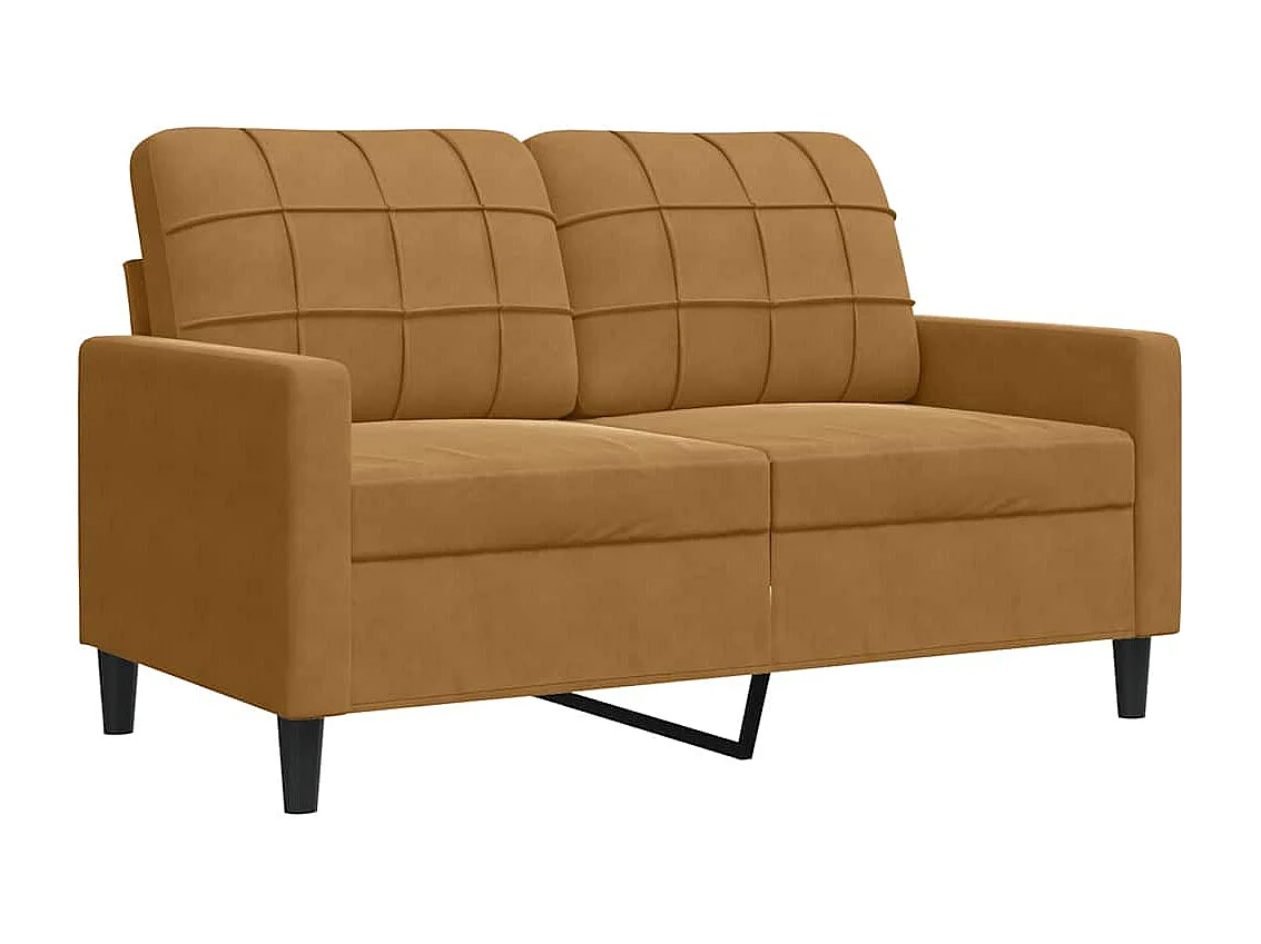 3-delige Loungeset met kussens fluweel bruin