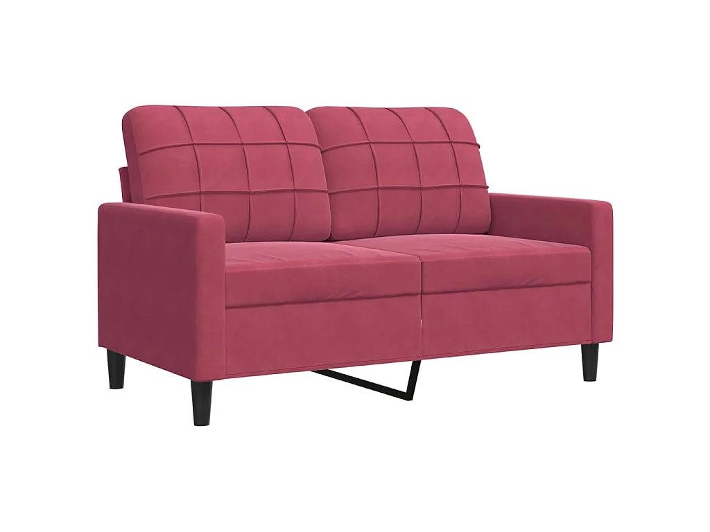 3-delige Loungeset met kussens fluweel wijnrood