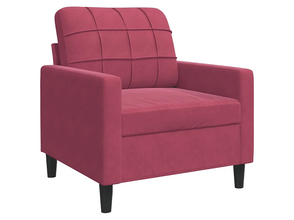 3-delige Loungeset met kussens fluweel wijnrood