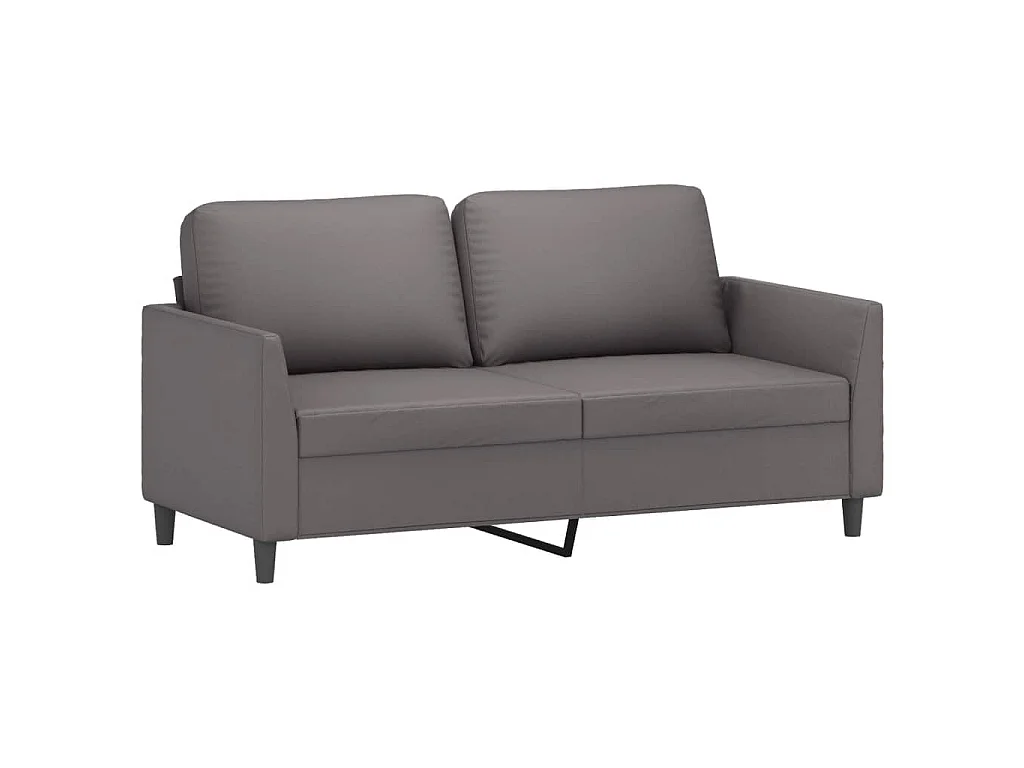 Ensemble de canapés 3 pcs avec coussins Gris Similicuir