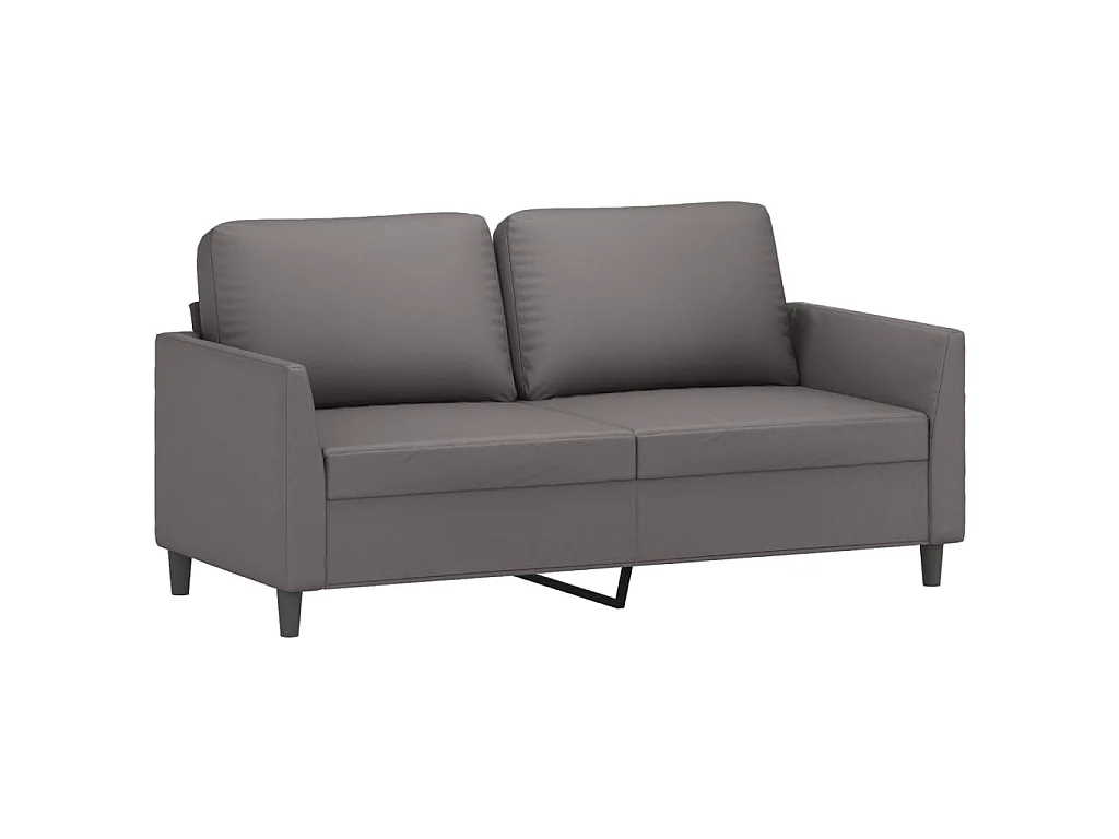 Ensemble de canapés 3 pcs avec coussins Gris Similicuir