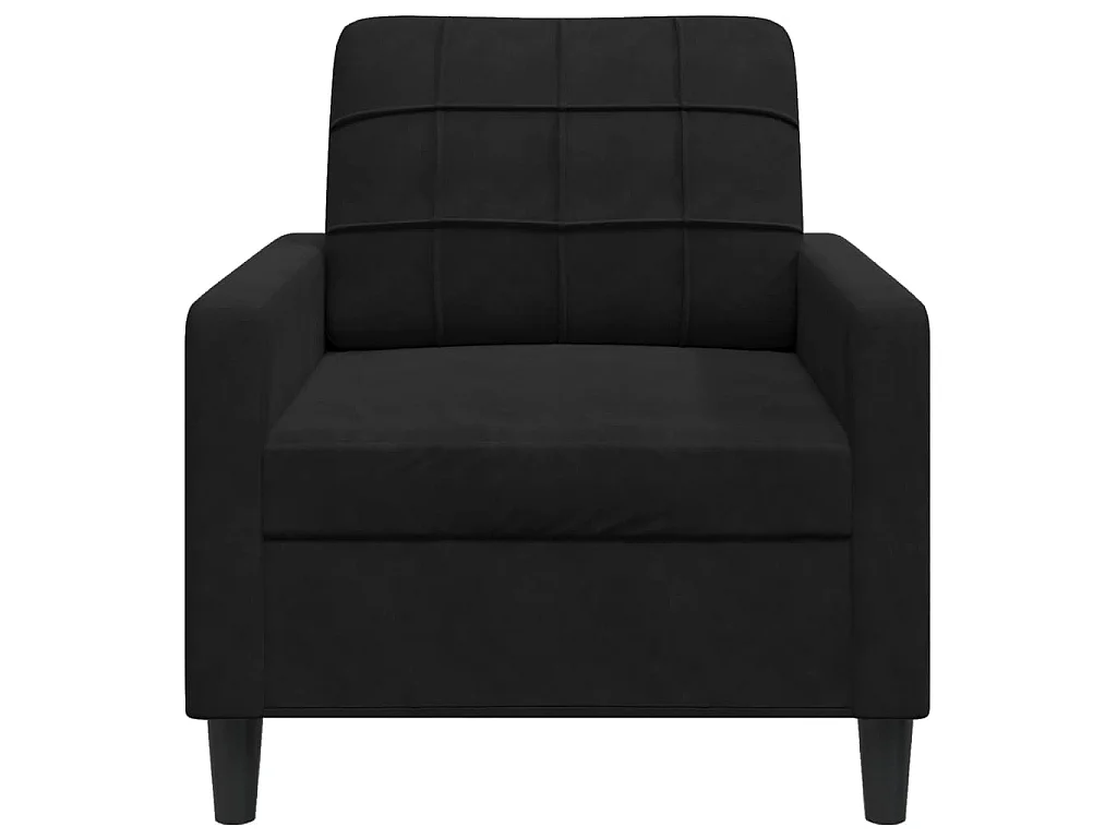 Poltrona Nero 60 cm Velluto