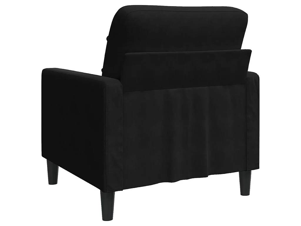 Poltrona Nero 60 cm Velluto