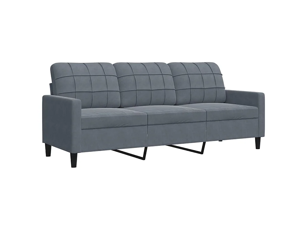 Ensemble de canapés 4 pcs avec coussins Gris foncé Velours