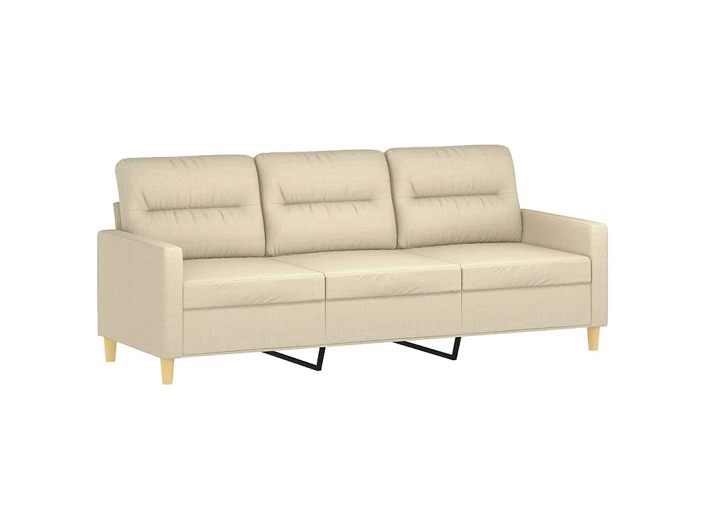 2 pcs conjunto de sofás com almofadas tecido cor creme