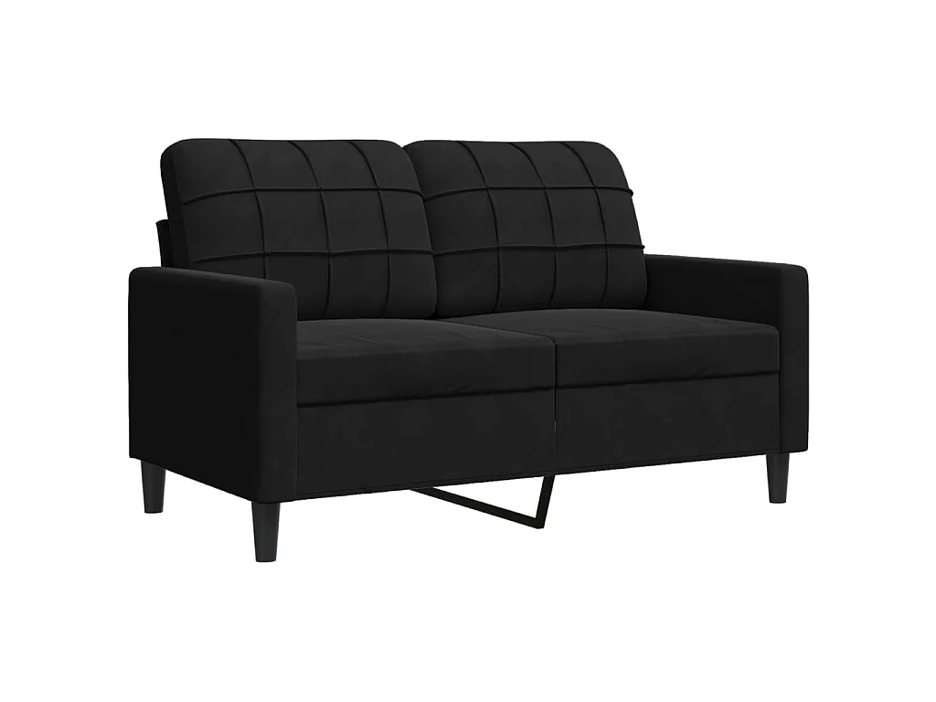 Ensemble de canapés 3pcs et coussins et traversins noir velours