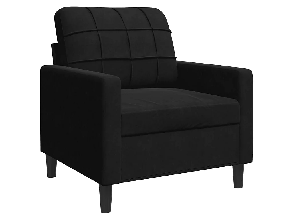 Ensemble de canapés 3pcs et coussins et traversins noir velours