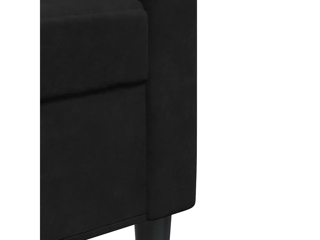 Ensemble de canapés 3pcs et coussins et traversins noir velours