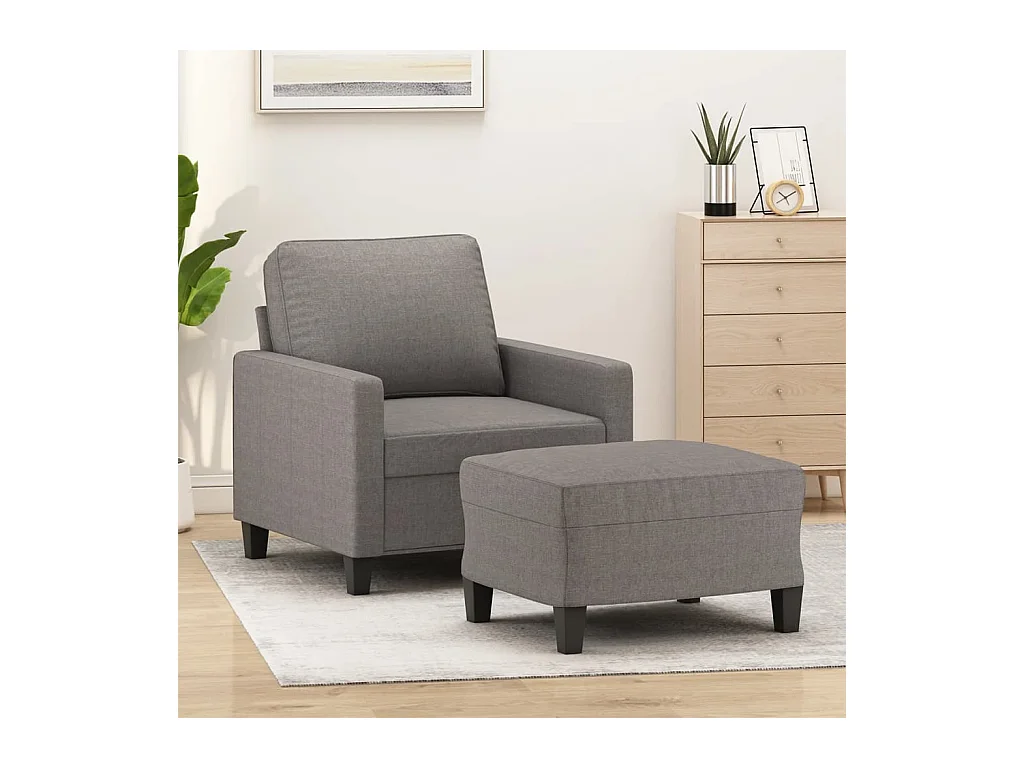 Fauteuil avec repose-pied Taupe 60 cm Tissu