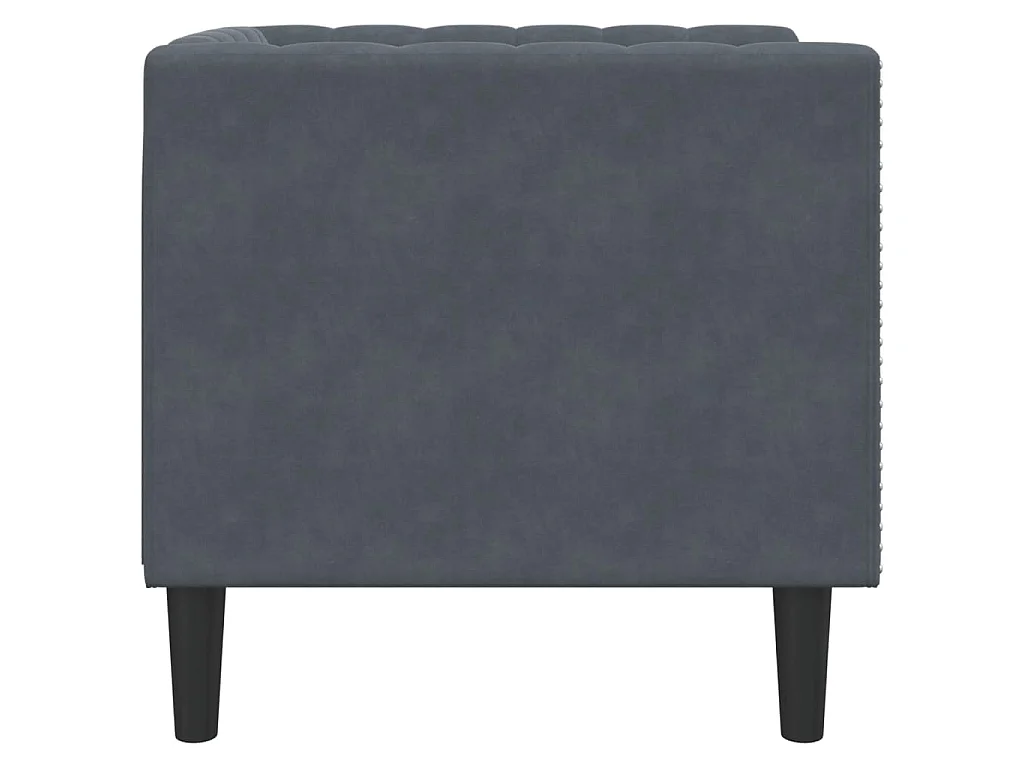 Fauteuil Chesterfield gris foncé velours