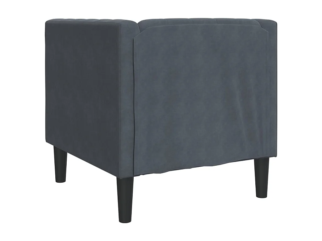 Fauteuil Chesterfield gris foncé velours