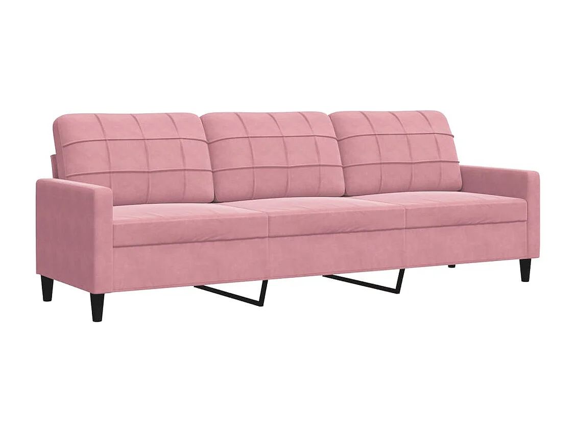 2-delige Loungeset met kussens en bolsters fluweel roze