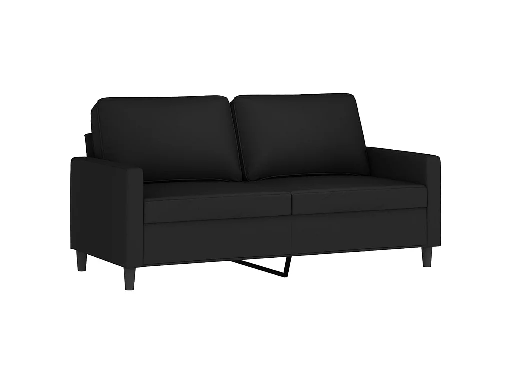 2 pcs conjunto de sofás com almofadões veludo preto