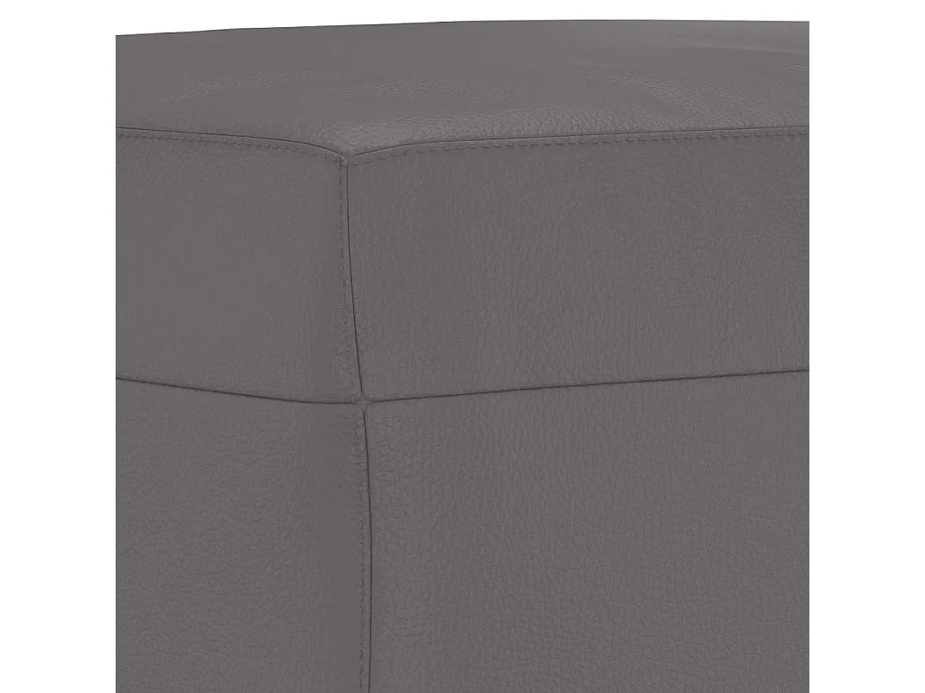 3 pcs conjunto de sofás c/ almofadões couro artificial cinzento