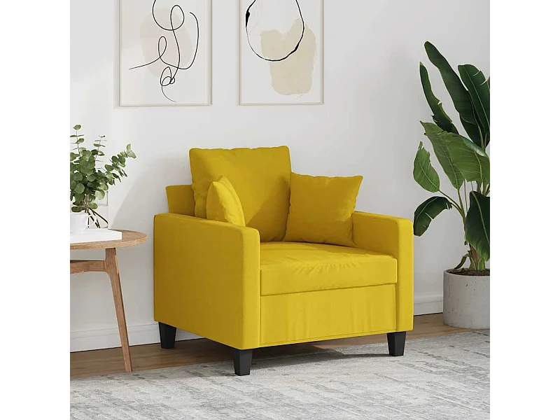 Sillón de tela amarillo claro 60 cm