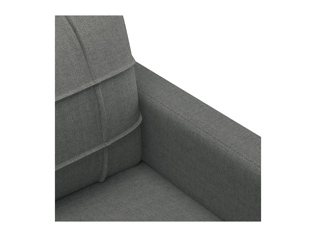 3 pcs conjunto de sofás com almofadas tecido cinzento-escuro