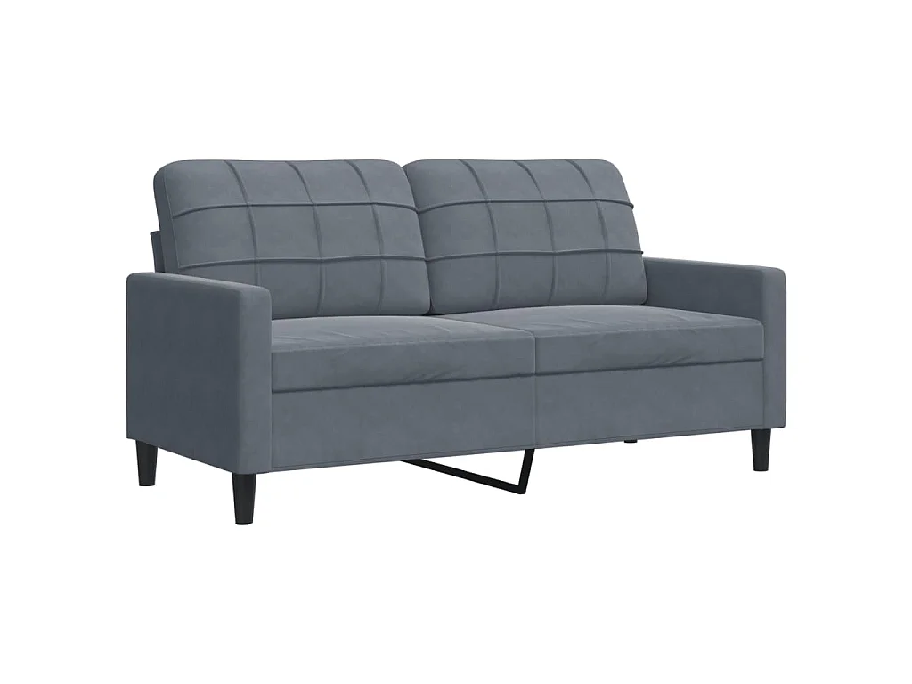 Ensemble de canapés 2 pcs avec coussins Gris foncé Velours