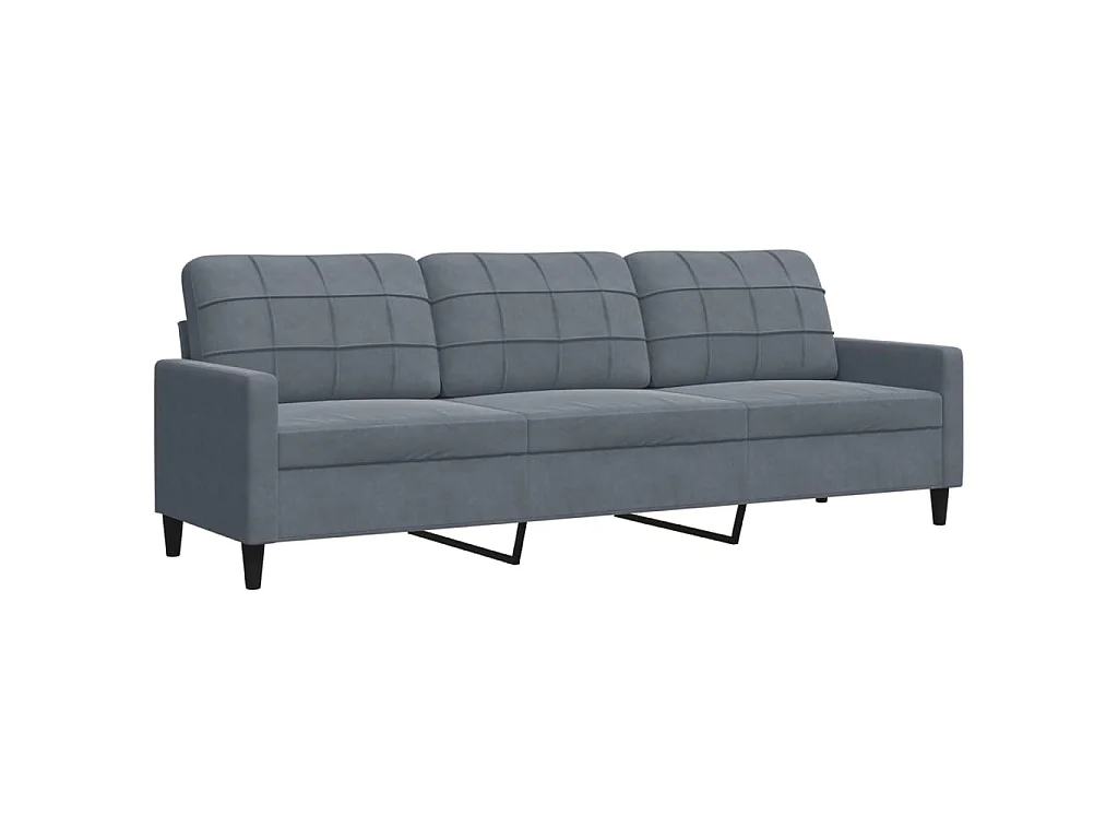 Ensemble de canapés 2 pcs avec coussins Gris foncé Velours