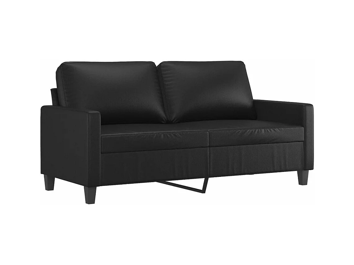Ensemble de canapés 3 pcs avec coussins Noir Similicuir
