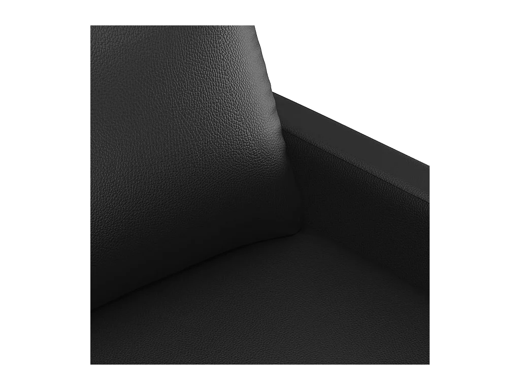 Ensemble de canapés 3 pcs avec coussins Noir Similicuir