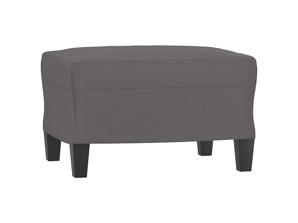 3 pcs conjunto de sofás c/ almofadões couro artificial cinzento