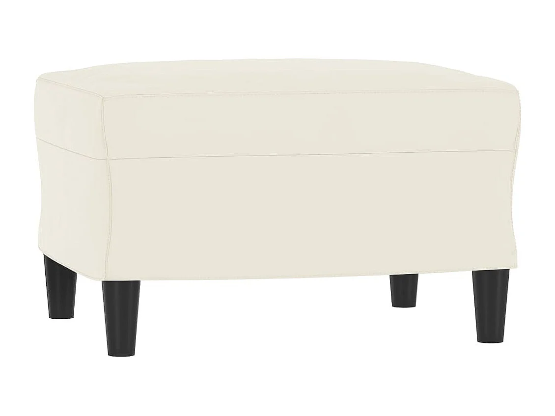 Fauteuil met voetenbank 60 cm fluweel crèmekleurig