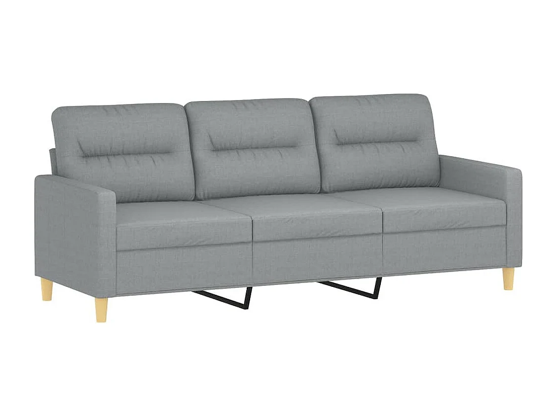 Ensemble de canapés 3 pcs coussins gris clair tissu