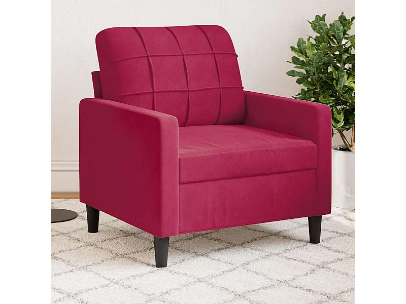 Fauteuil Rouge bordeaux 60 cm Velours