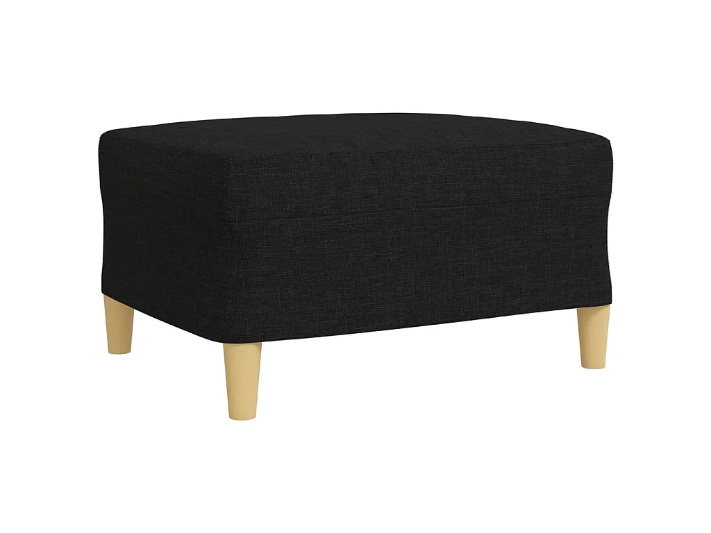 Set Divani 4 pz con Poggiapiedi e Cuscini Nero in Tessuto