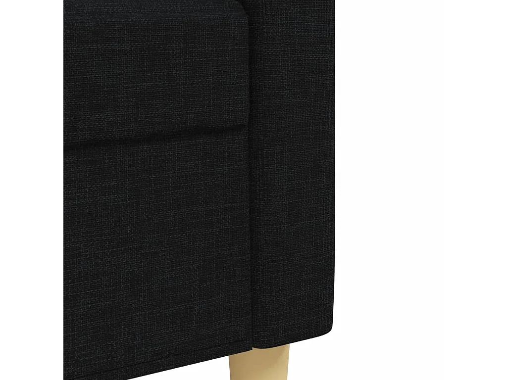 Set Divani 4 pz con Poggiapiedi e Cuscini Nero in Tessuto