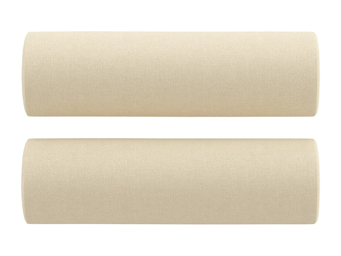 Set Divani 2 pz con Cuscini Crema in Tessuto