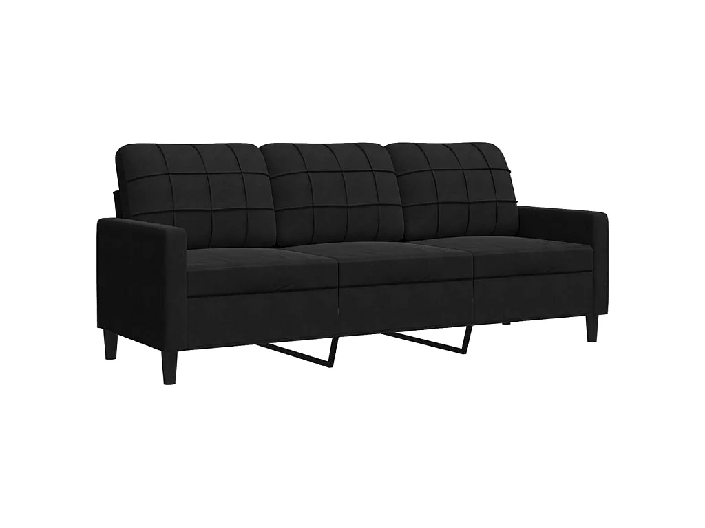 3-delige Loungeset met kussens en bolsters fluweel zwart