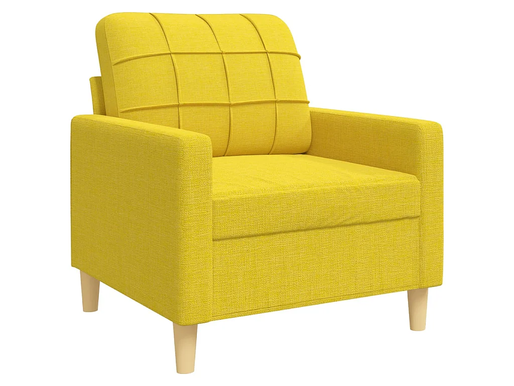 Ensemble de canapés 3 pcs coussins décoratifs jaune clair tissu