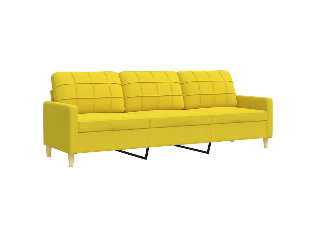 Ensemble de canapés 3 pcs coussins décoratifs jaune clair tissu