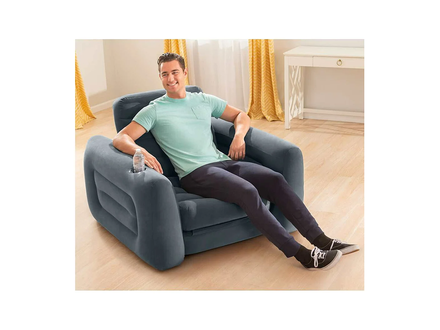 Chaise coulissante 117x224x66 cm Gris foncé