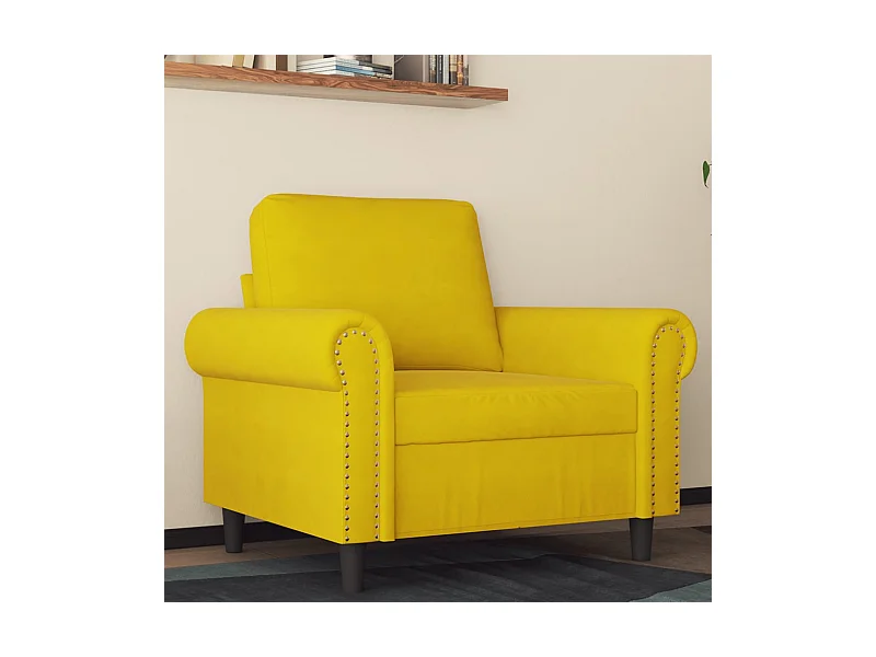 Fauteuil Jaune 60 cm Velours