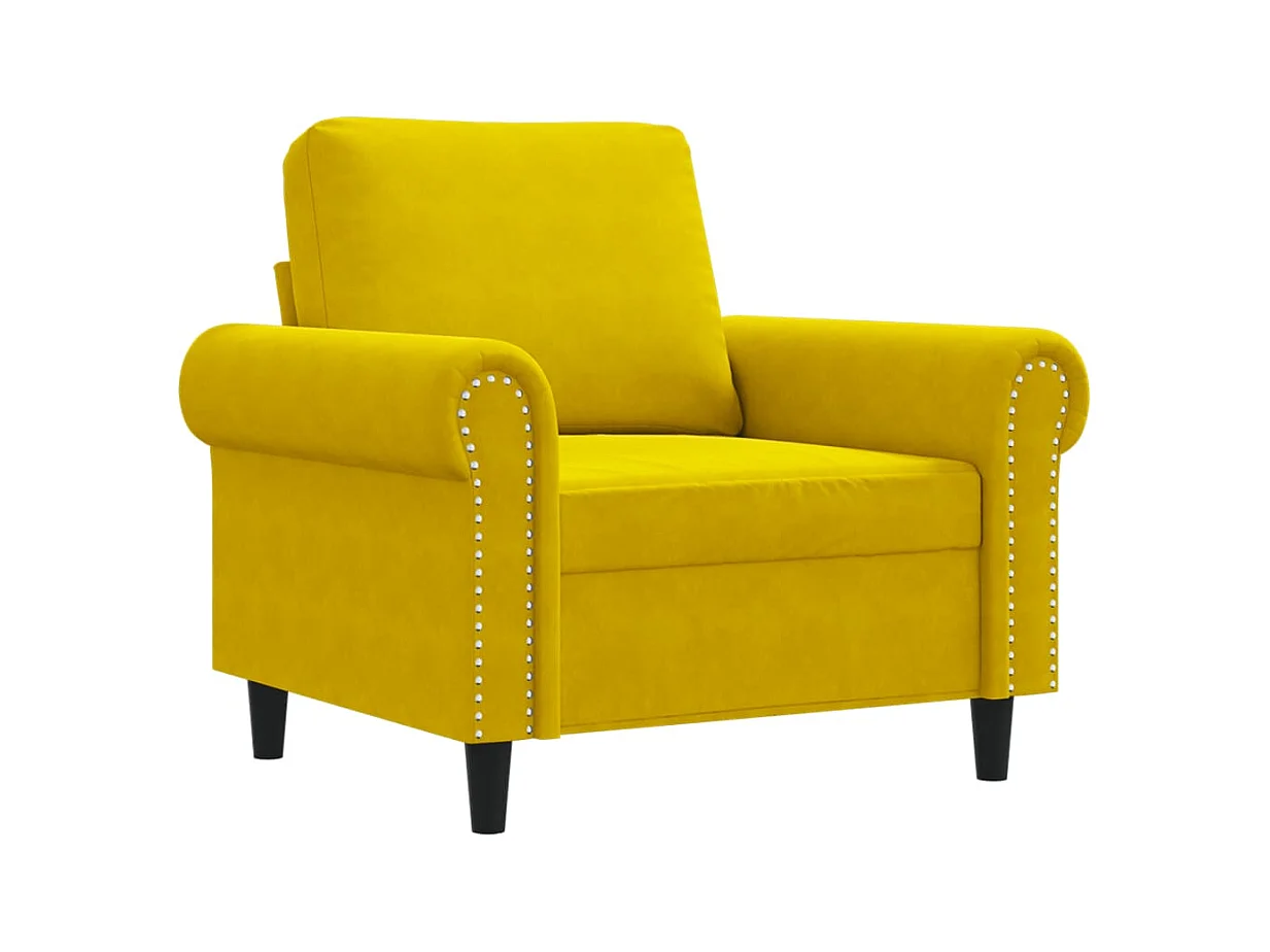 Fauteuil 60 cm fluweel geel