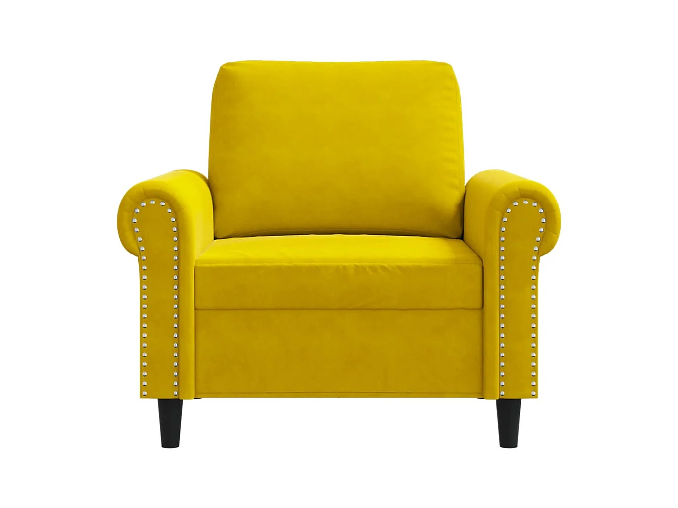 Fauteuil 60 cm fluweel geel