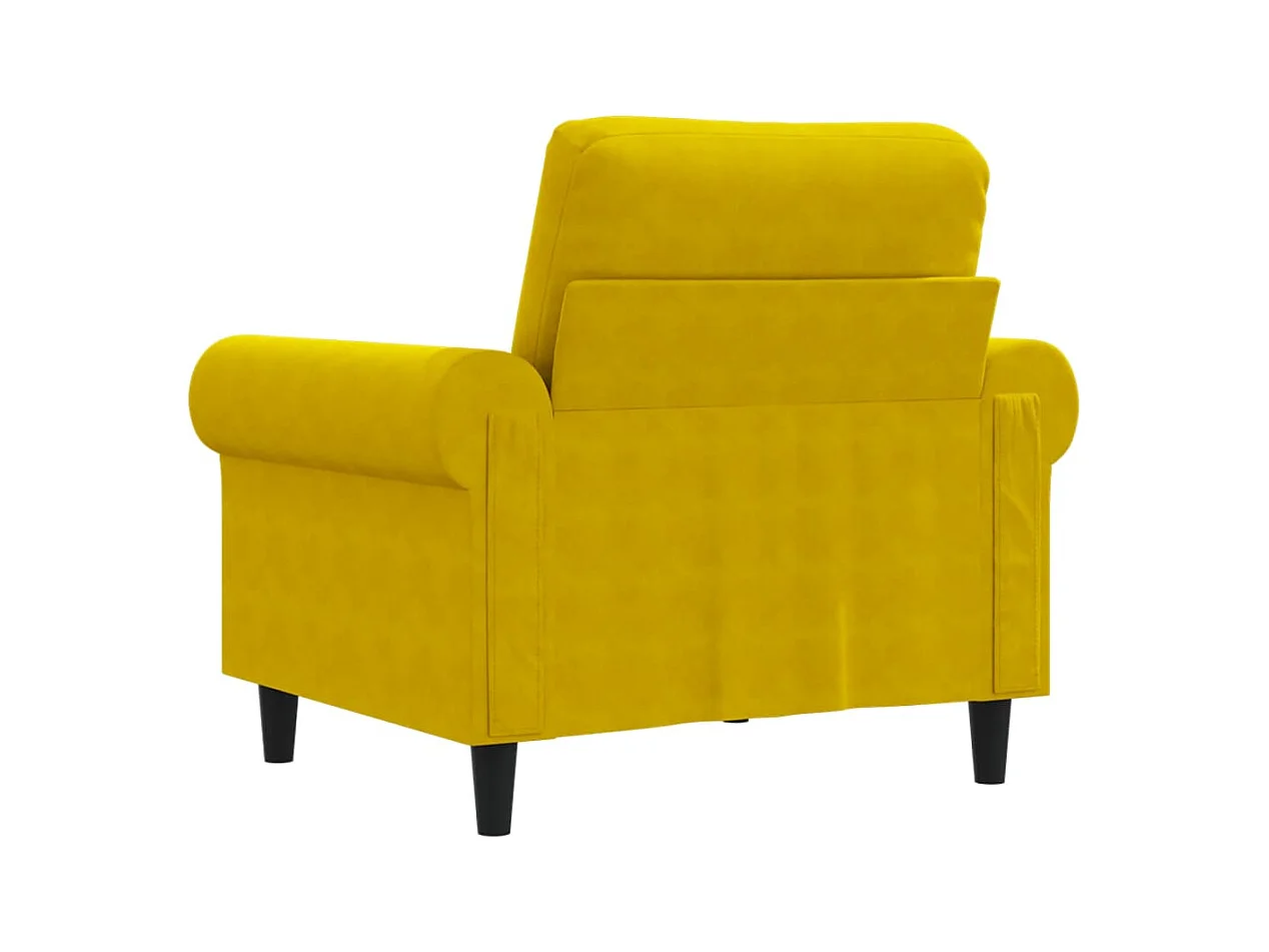 Fauteuil 60 cm fluweel geel