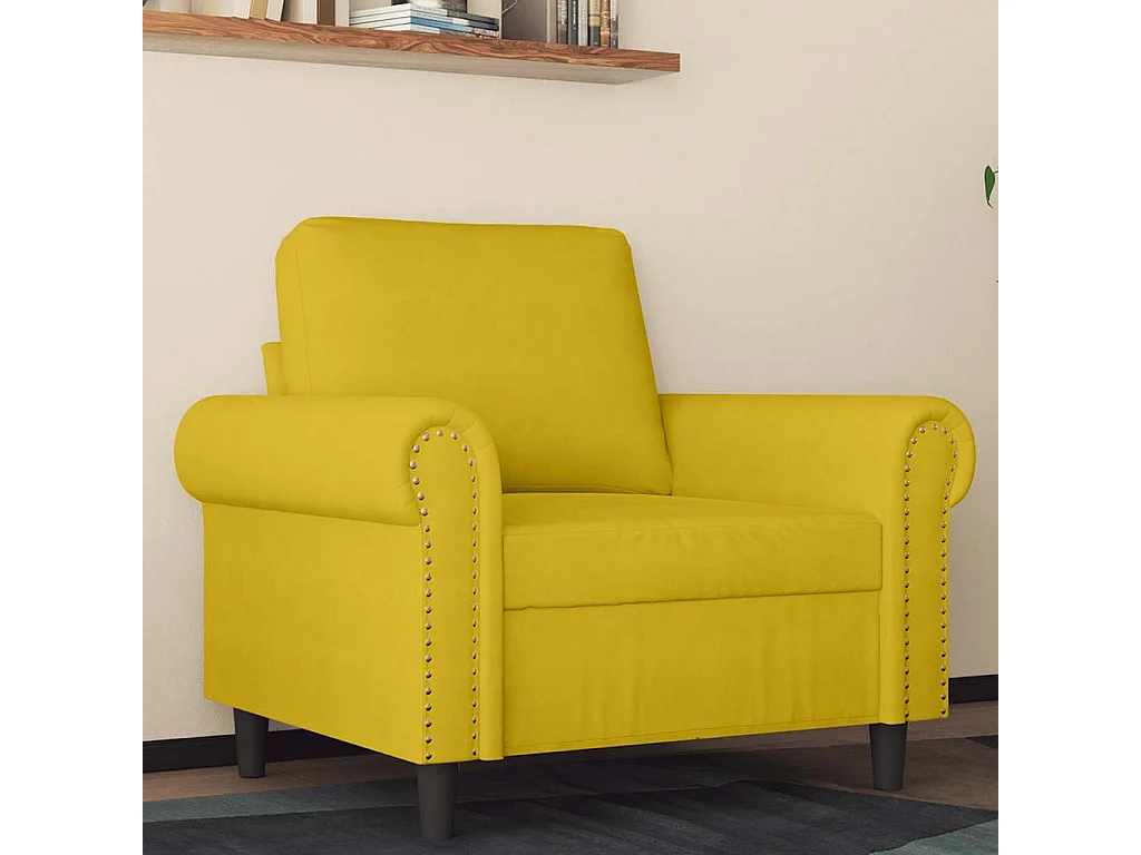 Fauteuil Jaune 60 cm Velours