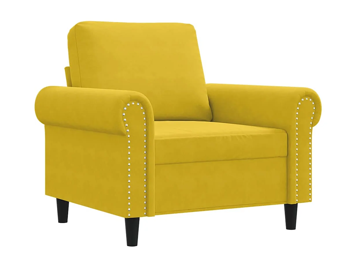 Fauteuil Jaune 60 cm Velours