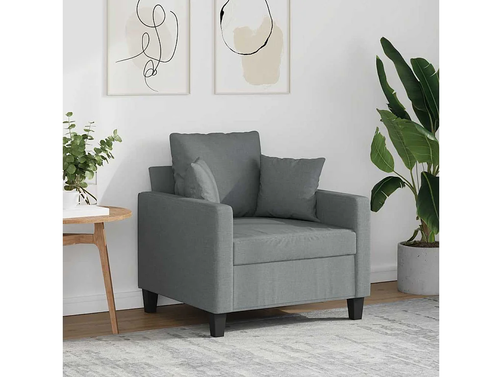 Fauteuil Gris clair 60 cm Tissu